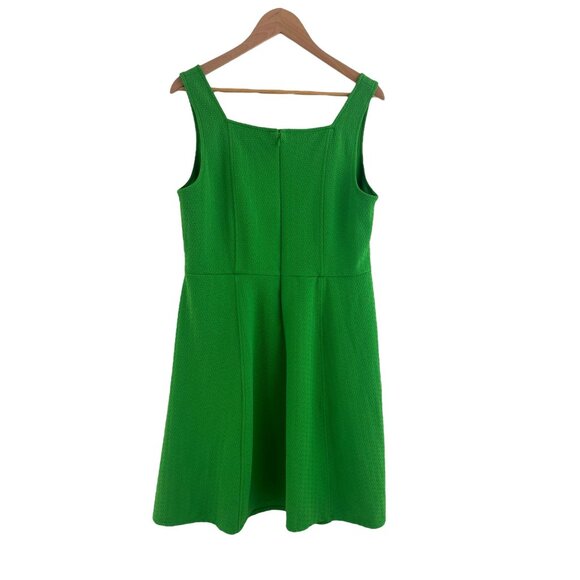 London Times Green Textured Knit Fit & Flare Dress w/Pockets Size 14W 1X Plus Sz - Picture 4 of 8